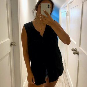 BLACK Button Down Vest